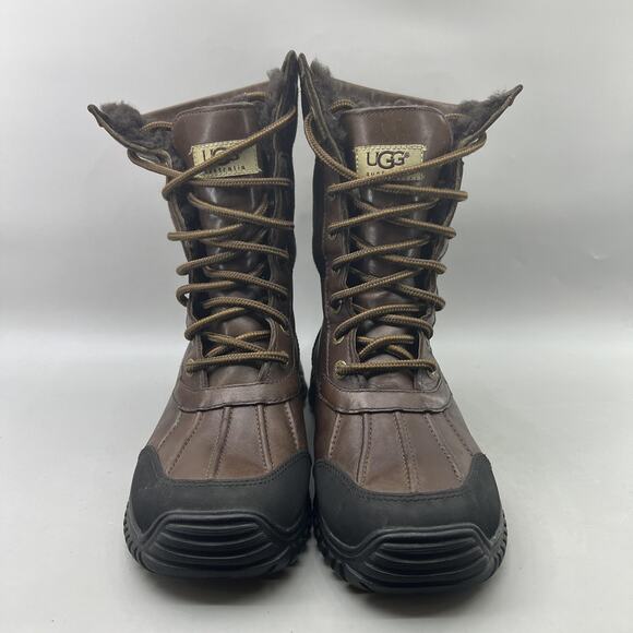 UGG Adirondack II Waterproof Boots Women Size 8 Brown Shearling Vibram Shoes - Picture 2 of 7